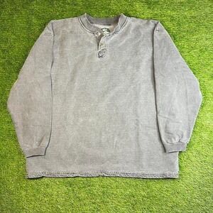 Vintage Mcintosh& Seymour faded rugby grey long sleeve Henley sweatshirt XXL